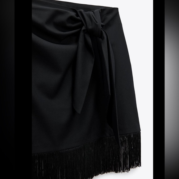 ZARA FRINGED MINI SKIRT - Picture 8 of 16